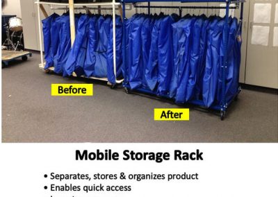 Mobile storage rack built from reusable fixture components