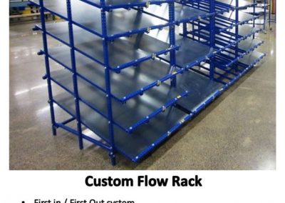Custom flow rack built from reusable fixture components