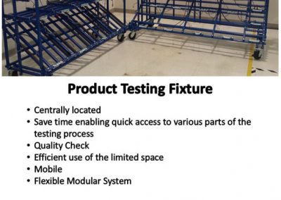 Product testing fixture built from reusable fixture components