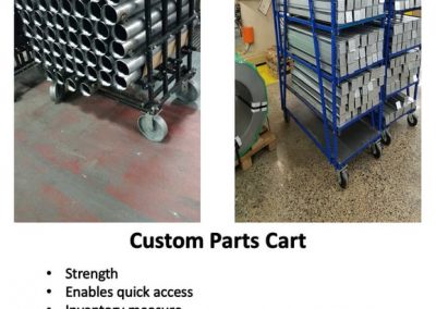 Custom parts cart built from reusable fixture components