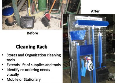 Cleaning rack built from reusable fixture components