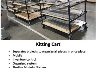 Kitting cart 3 built from reusable fixture components