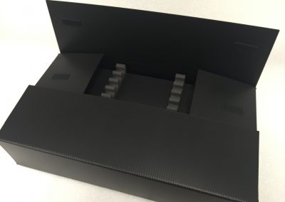 Reusable plastic box with dividers for medical parts